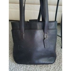 COACH Rare find Vintage Hudson Black Pebble Leather Shoulder Bag #6810  vgc